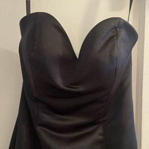 Hayley Paige Black Satin Gown